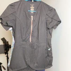 Jaanuu Rose Gold Tulip Scrub Top